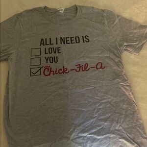 Next Level Apparel Gray Chick-Fil-A Graphic Tee